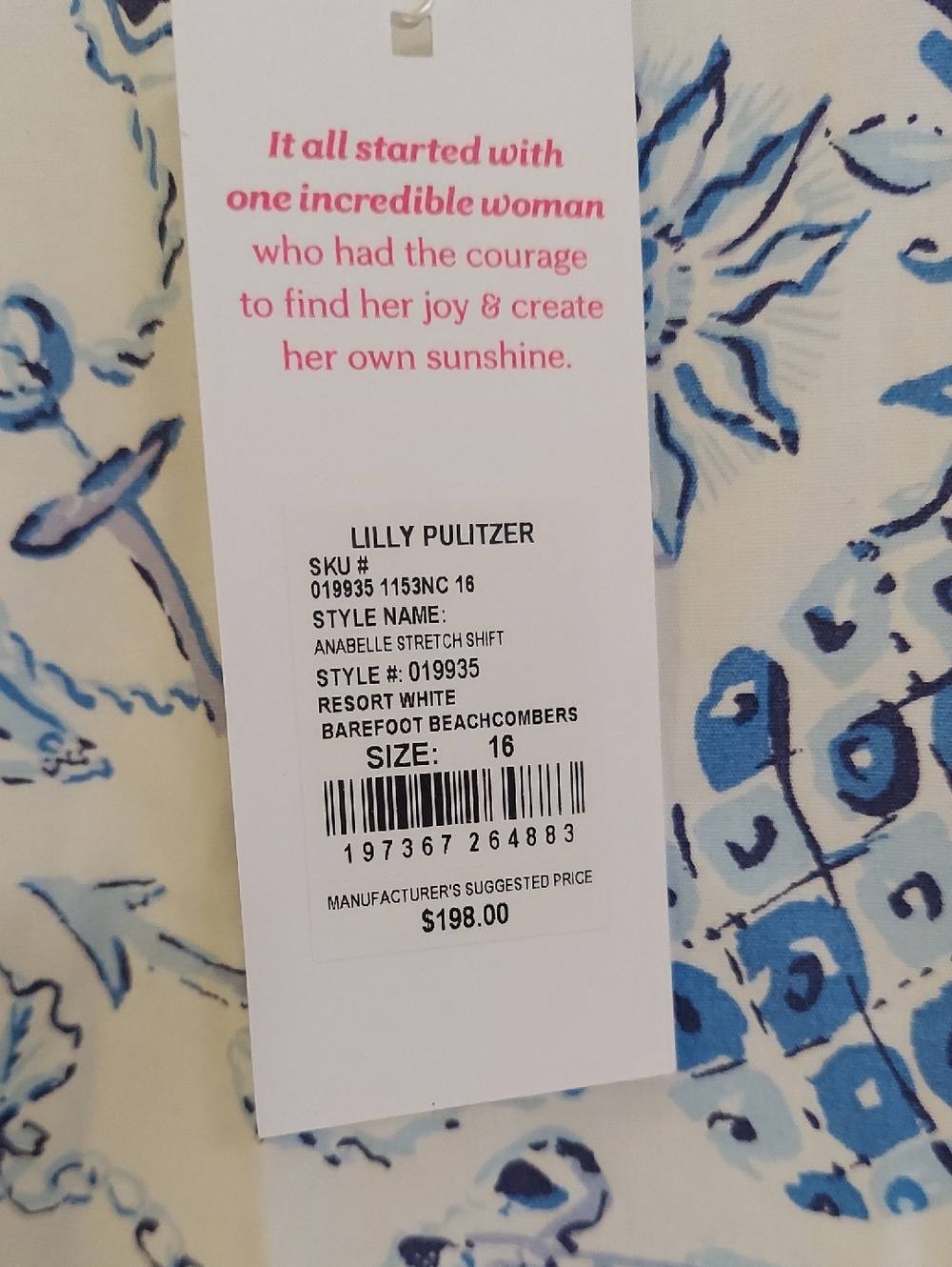 Lilly Pulitzer 'Anabelle' Dress, NEW! Size 16, Blue & White - Picture 14 of 14